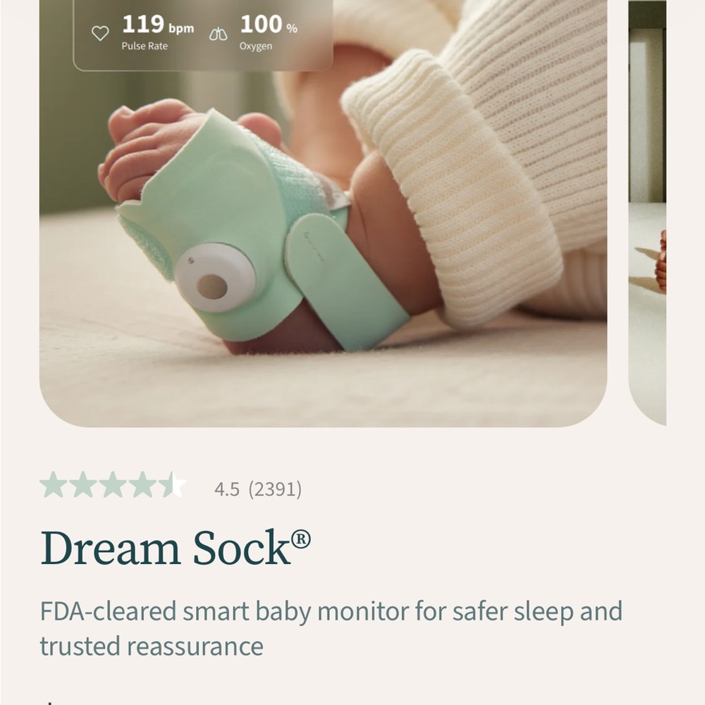 Owlet Dream Sock Baby Monitor + extra socks